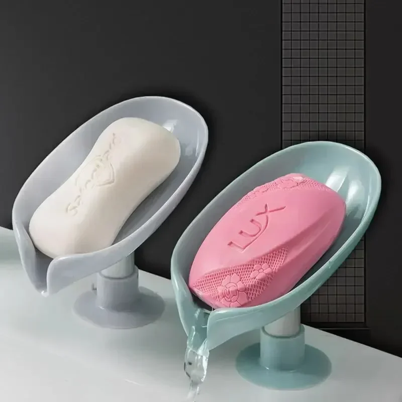 Kitchen Appliances Shelves - Drain Soap Holder Leaf Shape Soap