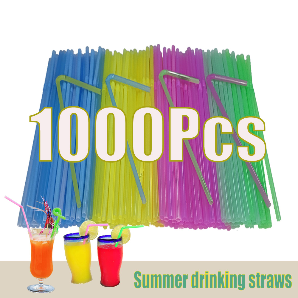 Kitchen Appliances Wholesale - 50-1000Pcs Drinking Straws Colorful rietjes Flexible