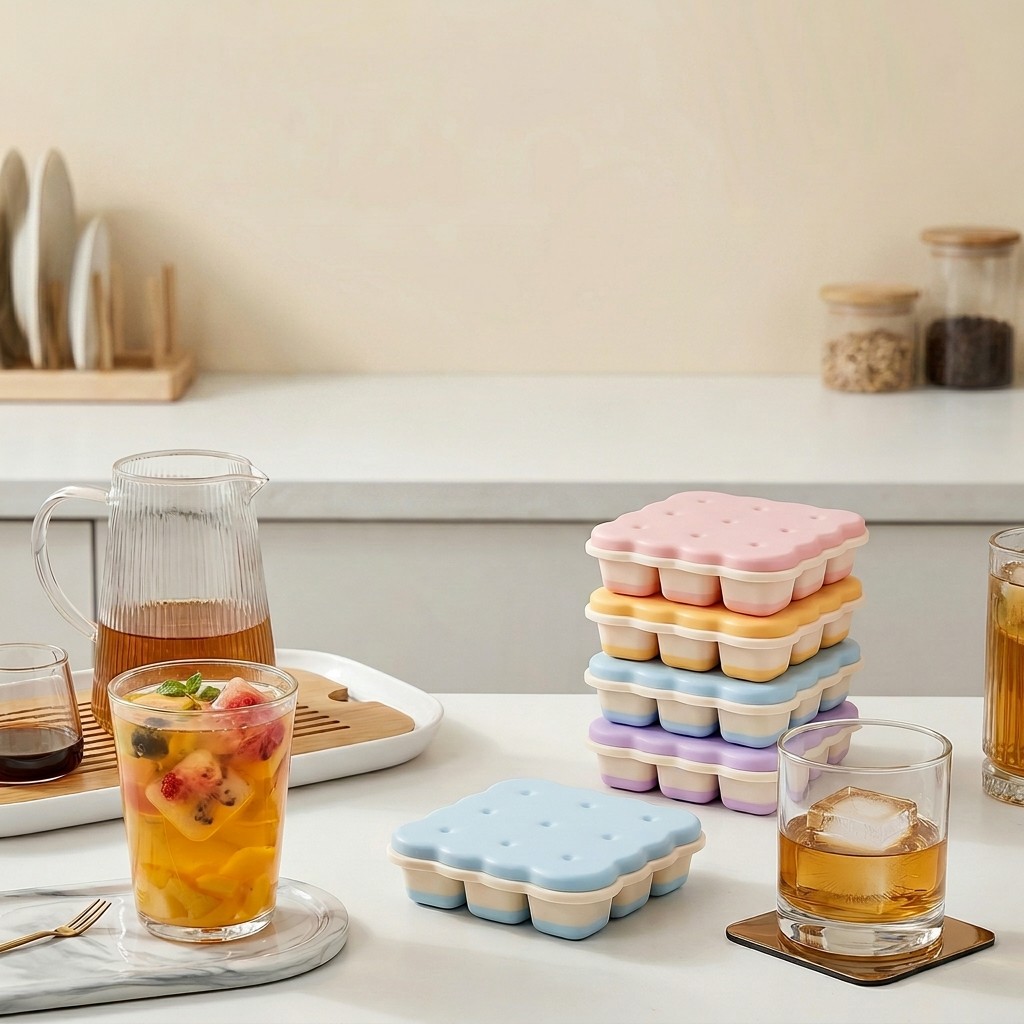 Kitchen Appliances Shelves - Cookie Shaped Plastic Ice Cube Tray