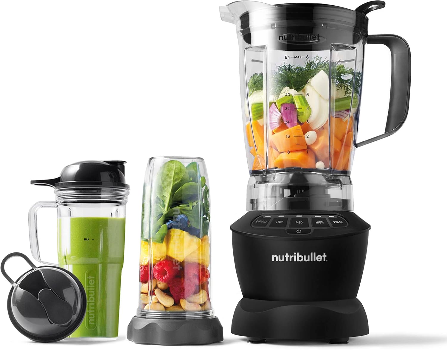 Kitchen Appliances Usa - 1200W Full-Size Blender Combo in Matte