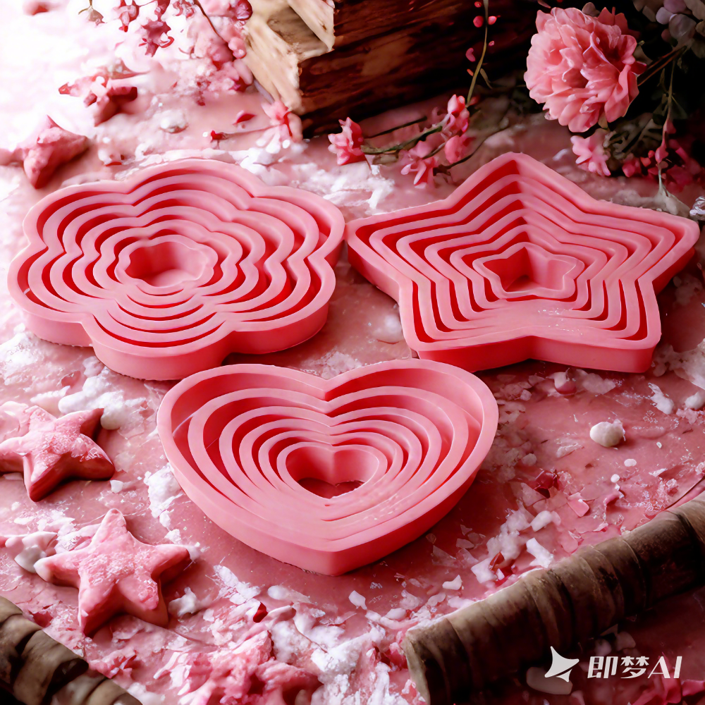1set/3sets Pink Heart Star Flo - Kitchen Appliances Baking ulasan dan harga