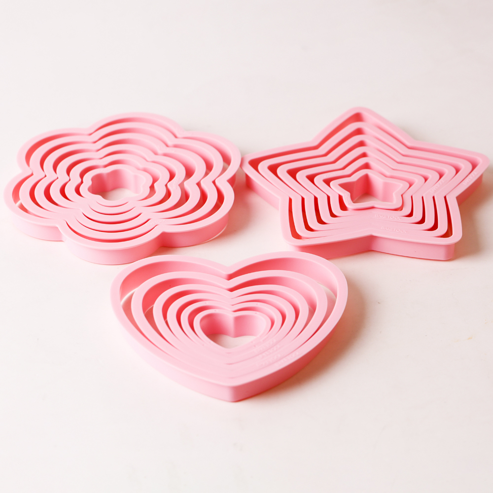 1set/3sets Pink Heart Star Flo - Kitchen Appliances Baking ulasan dan harga