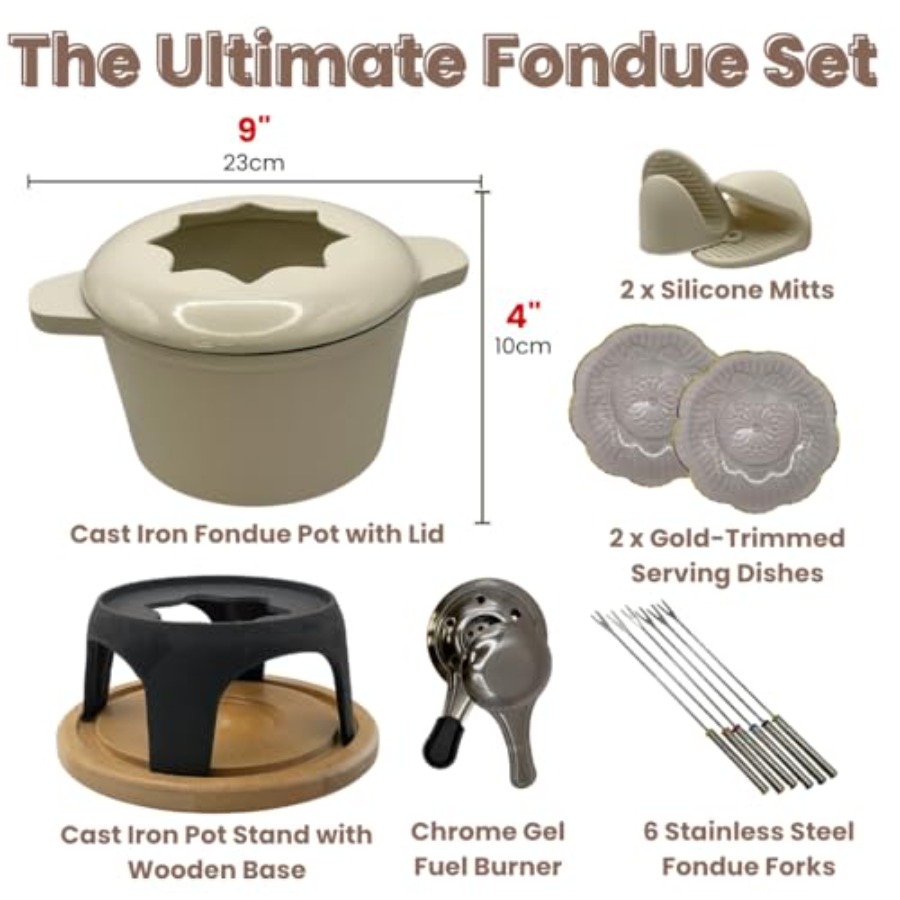 Cast Iron Fondue Set 15-Pcs wi - Fondue Set Electric ulasan dan harga
