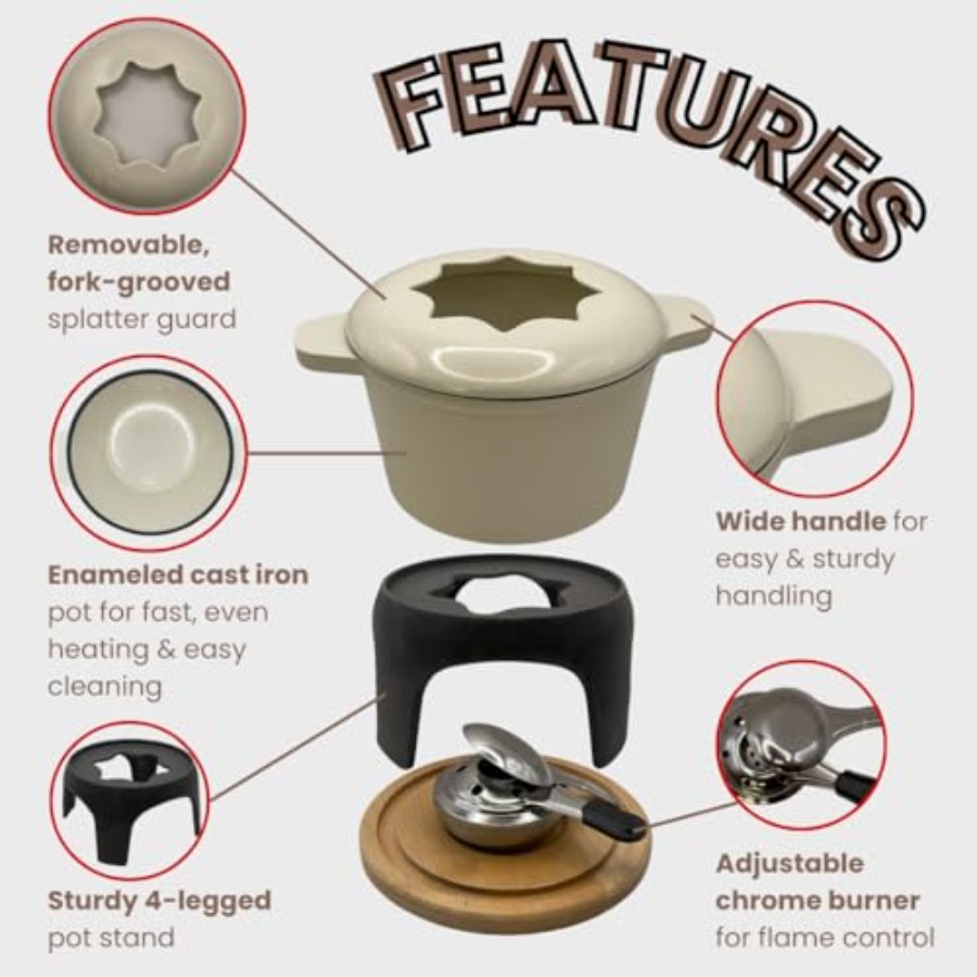 Cast Iron Fondue Set 15-Pcs wi - Fondue Set Electric ulasan dan harga