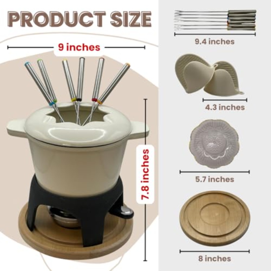 Cast Iron Fondue Set 15-Pcs wi - Fondue Set Electric ulasan dan harga