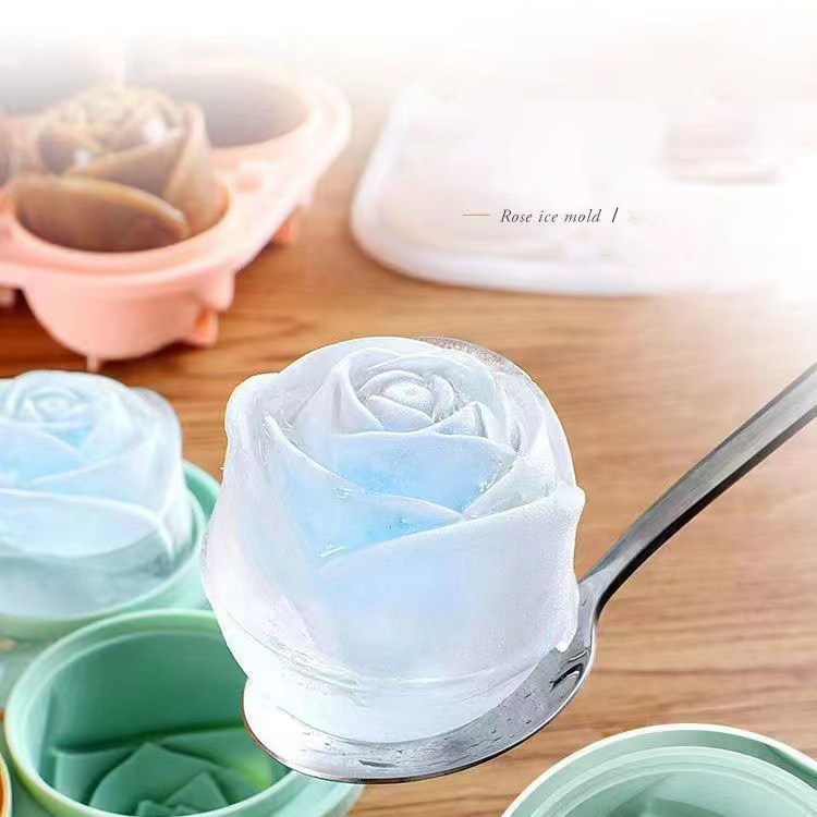 3D Rose Ice Molds 4 Holes Ice  - Kitchen Appliances Shelves ulasan dan harga