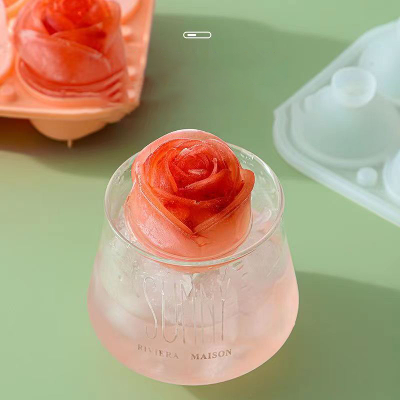 3D Rose Ice Molds 4 Holes Ice  - Kitchen Appliances Shelves ulasan dan harga
