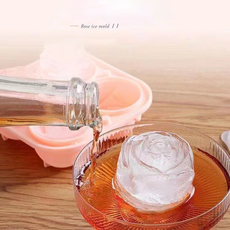 3D Rose Ice Molds 4 Holes Ice  - Kitchen Appliances Shelves ulasan dan harga