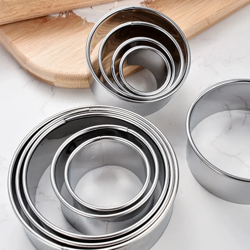 5PCS Round Stainless Steel Bis - Kitchen Appliances Baking ulasan dan harga