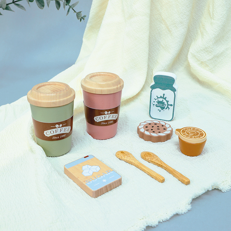 Kids Wooden Coffee Toy Set Tod - Kitchen Appliances Kids ulasan dan harga