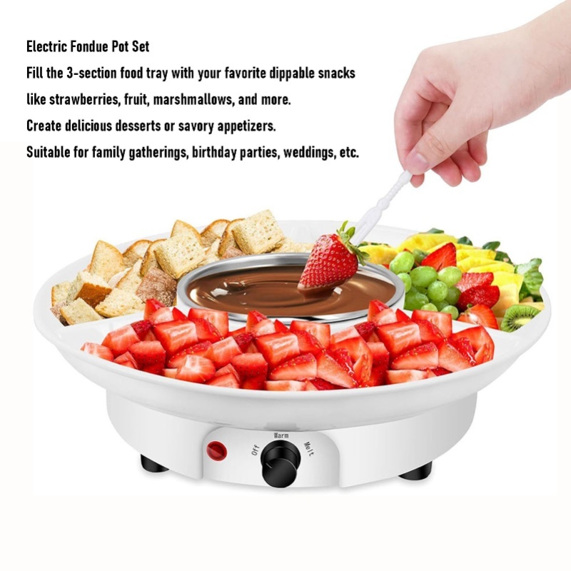 Electric Fondue Pot Set Chocol - Fondue Set Electric ulasan dan harga